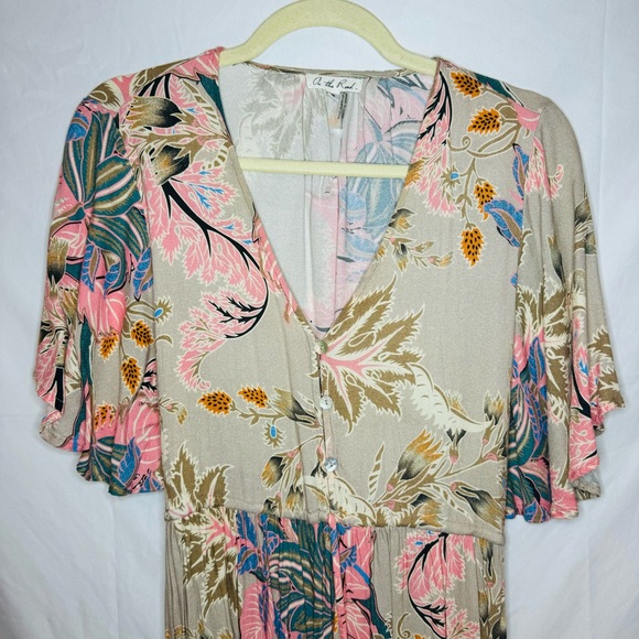 On the Road Floral Boho Hippie Chic Maxi Dress, Breathes & Flows, Size Small - Picture 14 of 15